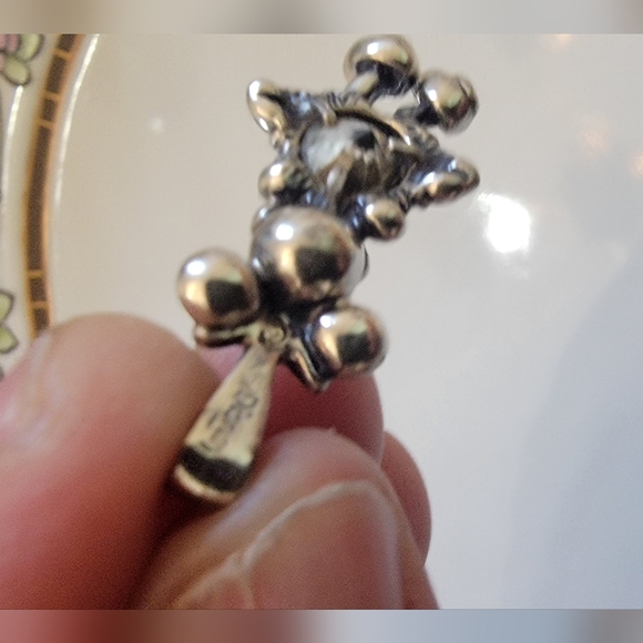 DISNEY Minnie Mouse  Silver Pendant w Birthstone Vintage - Picture 2 of 4